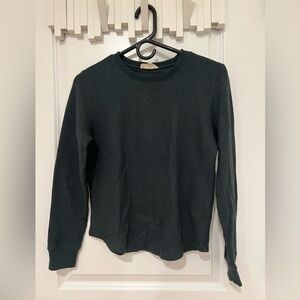 Madewell Green Waffle Knit Top Sweater